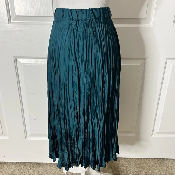 NWT J.Jill Blue Teal Solstice Midi Skirt (size L) - Picture 8 of 9